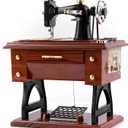 Framendino, Vintage Sewing Machine Jewelry Clockwork Music Boxes for Home Desk Decoration