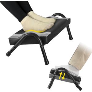 Foot Rest for Under Desk at Work, Ergonomic Foot Rest for Office Use, Adjustable Heights, Relieving Pain in Lower Back, Hip, Knee (Black)