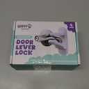 Door Lever Locks (4 Pack) - Prevents Toddlers from Opening Doors - Durable ABS with 3M Adhesive - Easy One-Hand Operation for Adults, No Tools Needed (White)