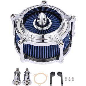 Air Cleaner Motorcycle Air Filter Intake System Kit Fit for Harley Davidson Touring Models 2008-2016 (Chromed Silver)