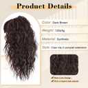 Brown Ponytail Extension 18" Curly Wavy Pony Tail Claw Multi Layered Clip on Ponytail Extension Fluffy Natural Looking Synthetic Hair Piece for Women(Dark Brown)