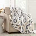 Crafted by Catherine Haven Geo Velvet Plush Throw Oversized 60" x 70"