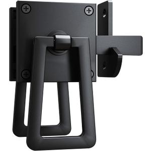 Jugreat Double Side gate Latch, Heavy Duty Gate Latches for Outdoor Fence,Black Gate Latch for Wooden Fence, Wooden Gate, Pool Gate, Backyard, Garden