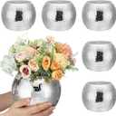 Inbagi 6 Pcs Disco Ball Planter Disco Ball Vase Centerpieces Mirror Glass Flower Vase Decor Candle Holder Bulk for Wedding Birthday Party Bedroom Kitchen Office(5.5 x 7 Inch,Silver)