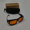 Blue Light Reduction,Huge Fitover Anti-Blue Blocking Computer Eyeglasses with Extra Amber Lenses, Black