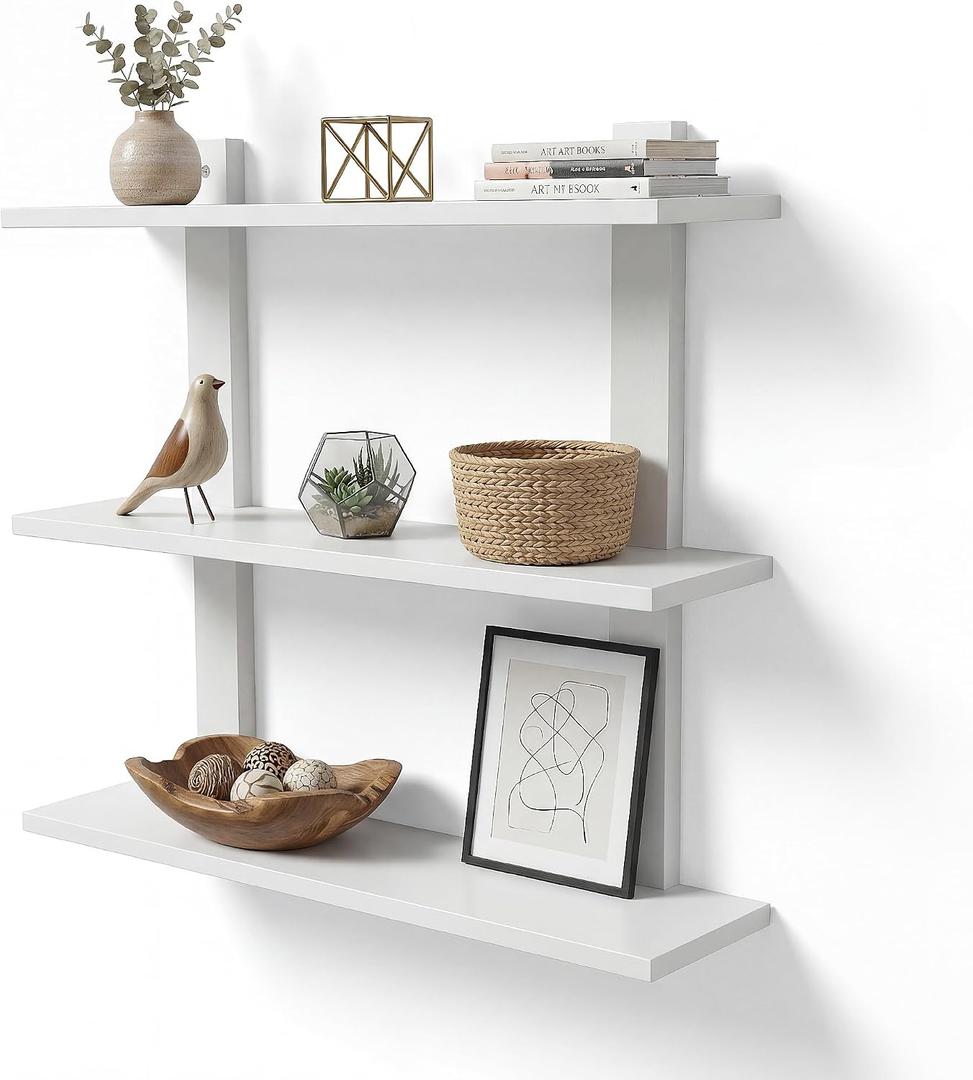 3 Tier Wall Shelves,Decorative Floating Shelf for Wall,Hanging Display Unit, 1 Pack