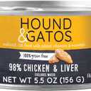 Hound & Gatos Chicken Wet Cat Food, Single Protein, 98% Real Meat, High Protein Cat Food, Grain Free, Limited Ingredient, 5.5 oz Cans (Pack of 24) (EXP 02/01/29)