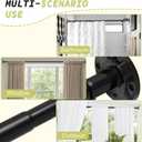 Tension Curtain Rod 31 to 124 in Extra Long Curtain Rod Spring Adjustable Heavy Duty Matte Black Shower Curtain Rod for Bathroom Windows Room Divider Never Rust