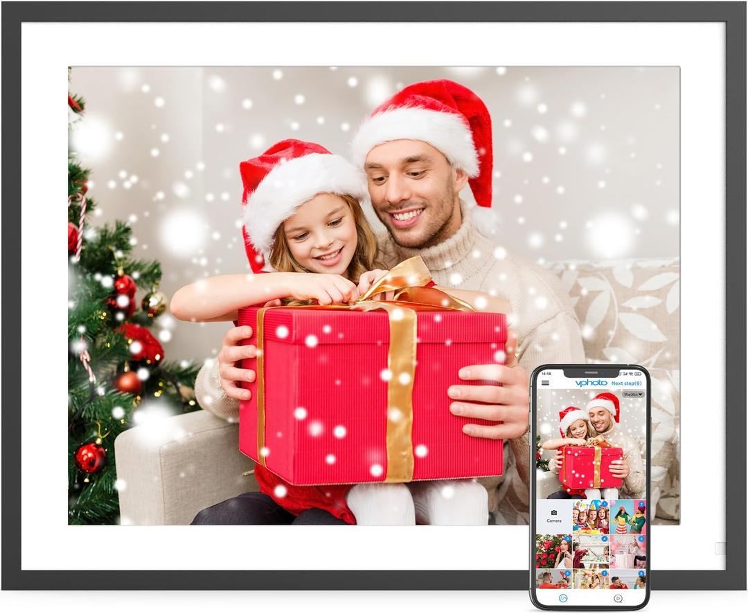 Digital Picture Frame 17" Large-Digital-Photo-Frame - Smart Dual-WiFi Electronic Photo Frame, Auto Rotate, 32GB Memory, Wall Mountable, Share Photo Video via App Email, Best Gifts for Christmas