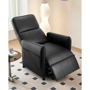 Dainslef Electric Adjustable Recliner Chair for Adults, Fabric Home Theater Seating with Remote Control and Thick Seat Backrest, Recliner Chair for Living Room, Bedroom, RV (Leather, Black)