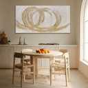 Dolidoteart Beige White Gold Abstract Wall Art, Extra Large Canvas Print Wall Decor for Living Room Bedroom Office Dining Room, Modern Neutral Artwork for Sofa Wall, 24x48 Inch