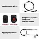 Uniflasy Grill igniter Replacement Kit for Charbroil (G511-0055-W1), 4 Outlet Electronic Igniter and Switch Button with 8 Wires for Charbroil Sunfire Ignition Systems and Most CharBroil Gas Grills