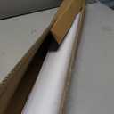 UNISHADES no Drill Cordless Roman Shades for Windows, 34" W 64" H - 100% Blackout - Linen - Mist White