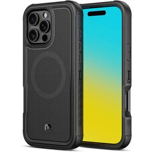 M MYBAT PRO Maverick Series Rogue Edition iPhone 16 Pro Max Case, [Compatible with Magsafe], Magnetic Back, Anti-Drop, Shockproof, Heavy Duty Protection Black