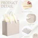 Qilery 50 Pcs Wedding Paper Gift Bags Bulk with Tissue Paper Small Gift Bags with Handle and Tags for Birthday Wedding Mothers' Day Party Business(Champagne,4.7 x 2.4 x 3.9'')