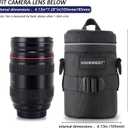 Camera Lens Case Lens Bag Compatible (4.13" x 7.28"(Nylon, Black))