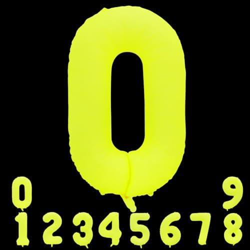 TONIFUL 40 Inch Bright Yellow Large Number 0 Balloon for Birthday Party Decorations Big Bright Yellow Foil Mylar Digital 0 for Graduation Wedding Bridal Shower Engagement Anniversary Photo Shoot