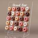 Vicenpal 1 Pack Large Donut Wall Display Stand Holds 50 Donuts Clear Acrylic Board Display Reusable Bagels Holders for Party Wedding Baby Shower Birthday Holiday Festival Decor, 22" L x 8" W x 28" H