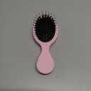 Mini Boar Bristle Hair Brush - Boar & Nylon Bristle Small Brush for Women Kids Long Short Hair to Smooth Add Shine - Travel Size Hair Brush for Purse,Pocket - Pink