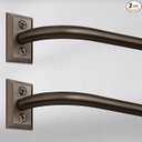 Hei!Dear 2 Pack Blackout Curtain Rod for Windows 28 to 48 inch (2.33-4Ft), Wrap Around Room Darkening Curtain Rods, 5/8" Samll Adjustable Modern Decorative Window rod,Brown