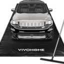 VIVOHOME Containment Mat (7'9" x 16') with Stay Put Corner, PVC Garage Floor Mats, Heavy Duty Garage Parking Mat with a Squeegee,Black