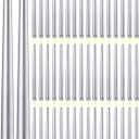 Funtery 48 Pcs Flameless LED Taper Candles Battery Operated Candles Bulk Realistic LED Candlesticks Flickering for Wedding Church Graduation Party Home Decor(Silver,Classic Style)