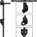 12" Cane Bolt Heavy-Duty Drop Rod for Gate, Gate Ground Latch for Wooden Fences Metal Gates Doors, Metal Gates Doors Stopper for Gate Ground, Wrought Iron Gate Latches, Black Finish(1 Pack)