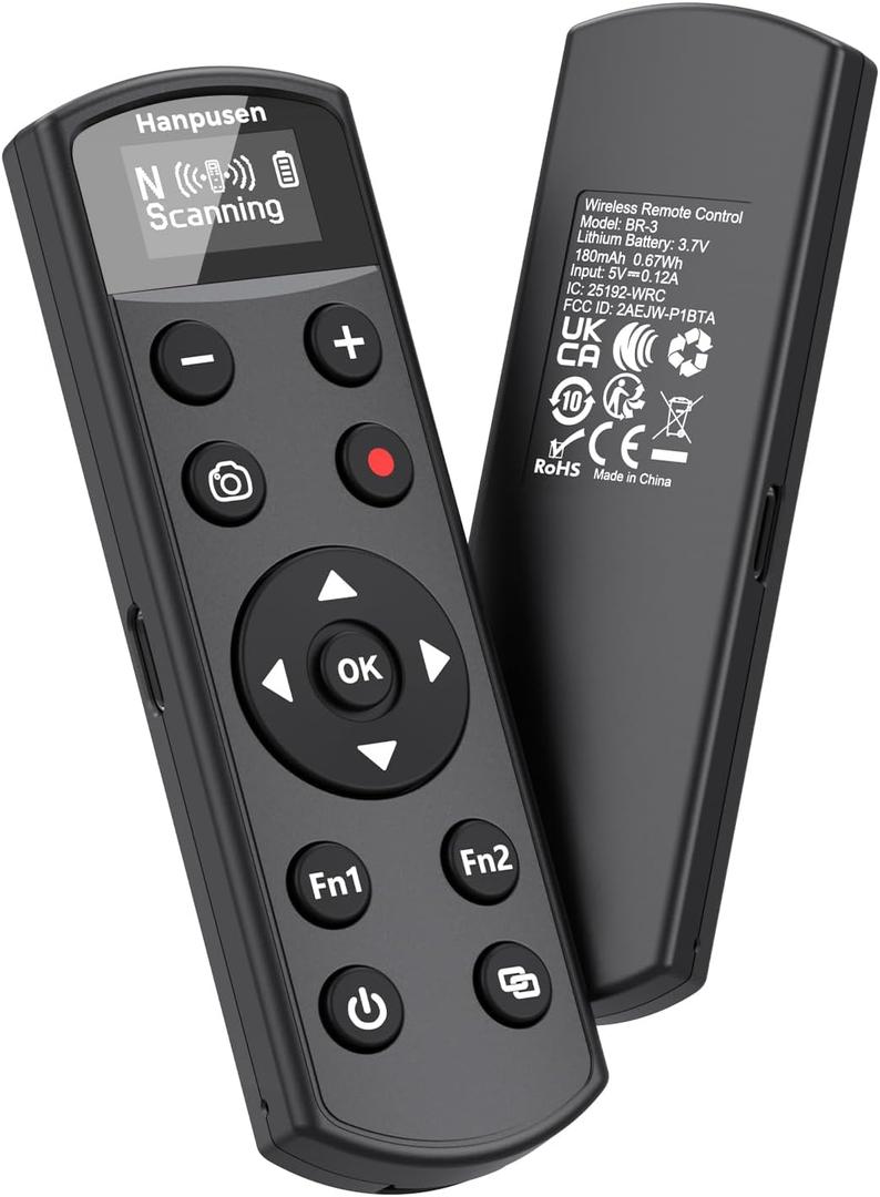 Hanpusen Rechargeable Camera Remote Control for Nikon - Wireless Shutter Release with OLED Screen Compatible with ZR, Z6lll, Z30, Z50, Z50ll, z5, Zfc, Zf, Z6II,Z7II, P1000; Replaces Nikon ML-L7(Black)