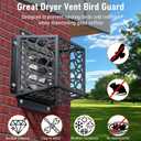 Dryer Vent Bird Guard Cover Outside, Universal 3" to 4" Outdoor Vent Protector for Bathroom, Kitchen & Dryer Exhaust, Heavy-Duty Rustproof Galvanized Steel Animal Guard for House (7"Lx7"Wx5"H, Black-1PCS)
