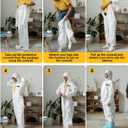 Hazmat Suit Disposable Coverall | Full Body Painters Suit in 7 Sizes with Multiple Specifications for Men & Women - Small, White, 1