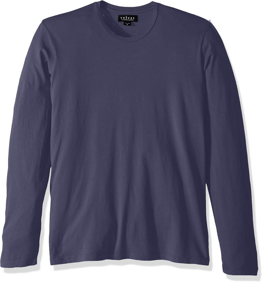 Velvet by Graham & Spencer Men's Skeeter Classic Long Sleeve Crew Neck Shirt in 100% Cotton (XX-Large, Meridian)
