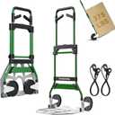 LEEYOUNG Upgraded Folding Hand Truck Dolly Cart Heavy-Duty 375lbAluminum Wheel Bracket & Portable Aluminum Dolly Cart, Indoor/Outdoor Use