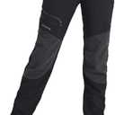 Postropaky Womens Outdoor Snow Ski Pants Waterproof Hiking Insulated Softshell Pants Snowboard Zipper Bottom Leg (14, Black)