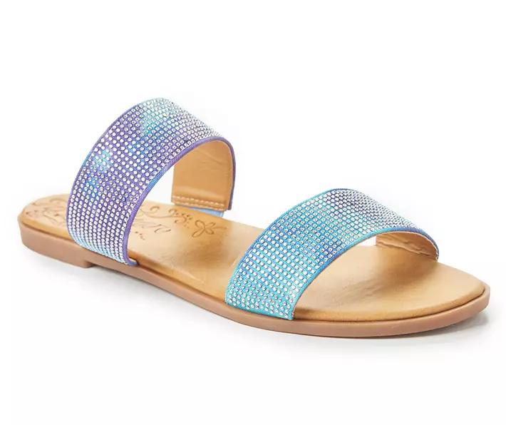 Sugar  Women's  Blue & Orange Tie-Dye Tropical Pink Sandals 10