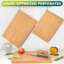 Durable Bamboo Cutting Boards for Kitchen  3-Piece Set with Deep Juice Grooves, Carbonized Surface & Heavy-Duty Design, Perfect for Charcuterie, Meat, and Vegetables