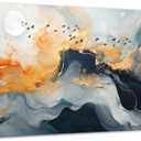 MHARTK66 Minimalist Abstract Ink Canvas Art - Boho Wall Decor for Living Room, Bedroom, Office - Framed Prints, 20x40 in (40L" x 20W")