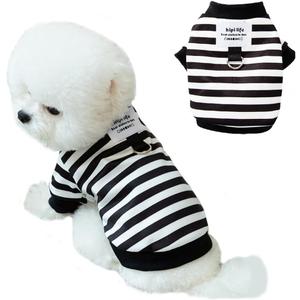 Autumn Dog Sweater with Leash Ring Warm Striped Puppy Shirt for Small Dog Girl Boy Cat Sweater Winter Pet Clothes Pomeranian Chihuahua Cold Weather Coat (Black, X-Large)