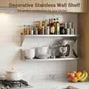 Stainless Steel Shelf Wall Mounted 12" x 48" 320lb, Commercial Stainless Steel Shelves with Reversible Brackets, Heavy Duty Metal Floating Shelving for Kitchen, Restaurant, Garage, Bar