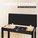 Piano Chair with Storage Piano Stool and Upholstery Wooden Keyboard Piano Duet Seat, Waterproof and Non-Slip, Black