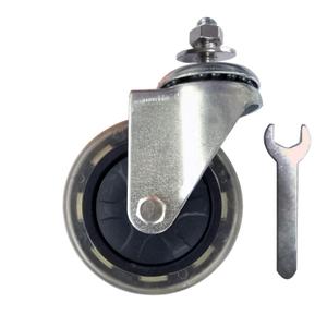 4'' Quiet Rubber Wheel Replacement for Hoverboard Seat Attachment (Single Bolt Type) (4'')