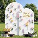 21 Pcs Wildflower Arch Backdrop Decorations for Graduation Realistic Floral Class of 2026 Graduate Photography Background Floral Graduation Decorations for Congrats Grad Party DecorNo Background)