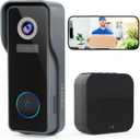 MUBVIEW Wireless Doorbell Camera with Chime, 2K Video Doorbell Wireless with Voice Changer, Motion Detection, Anti-Theft, Night Vision, 2-Way Audio, SD/Cloud Storage, No Subscription