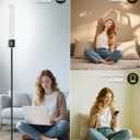 luckystyle RGBICW Floor Lamp, 1500Lumen Smart Floor Lamps with Music Sync and 16 Million DIY Colors, Dimmable Modern Floor Lamps with Remote and Bluetooth APP Control LED Lamp for Bedroom Living Room