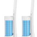 Disposable Toilet Brush 2 Pack- Toilet Bowl Cleaner, Toilet Bowl Brush, Each Toilet Wand with 10PCS Brush Refills for Bathroom Deep Cleaning (2 Pack, White)