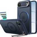 ESR for iPhone Air Case with Stash Stand, Camera Control Cover Compatible with MagSafe, Military-Grade Drop Protection Magnetic Phone Case for iPhone 17 Air, Scratch-Resistant Back Cover,Frosted Blue
