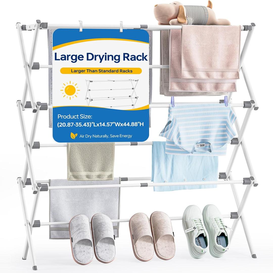 Extra Large Clothes DryingRack, 14.57" Dx 44.88" H, Small