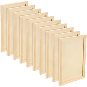 Wood Canvas Boards Unfinished Wooden Panel Boards Paint Pouring Panels for Painting Drawing Home Decor(5 pieces,12 x 8 x 0.4 Inches)