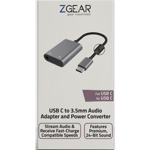 z gear USB c to 3.5mm audio adapter and power converter