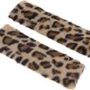 Brown Seat Belt Cover Pad Plush 23.5cm Seatbelt Strap Cushion Shoulder Padding 1 Pair