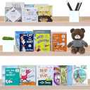 AZSKY 24 Inch Floating Shelves Set of 3, Solid Natural Wood Wall Mounted Picture Ledge, Long Narrow Photo Display Shelf & Nursery Bookshelf for Bedroom, Living Room Decor (Hardware Included)